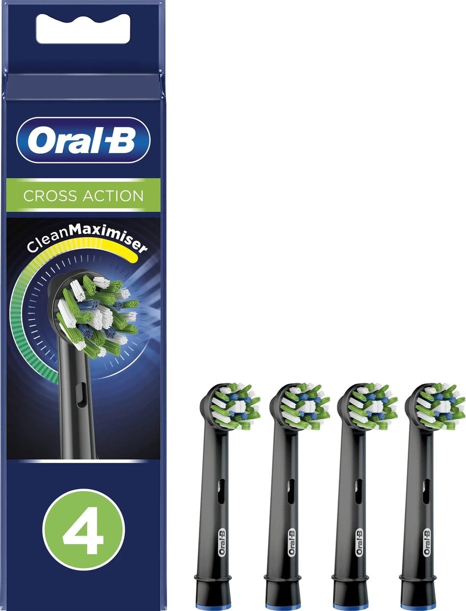 Oral B Oral-B CrossAction - Met CleanMaximiser-technologie - Opzetborstels - Zwart - 4stuks 3 Oral B Oral-B CrossAction - Met CleanMaximiser-technologie - Opzetborstels - Zwart - 4stuks