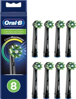 Oral B Oral-B CrossAction - Met CleanMaximiser-technologie - Opzetborstels - Zwart - 8 Stuks