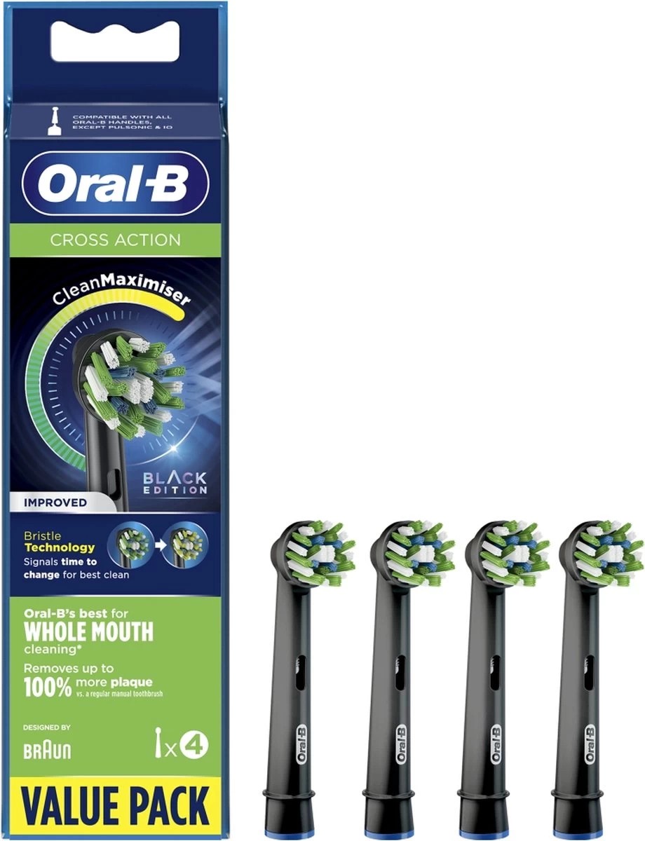 Oral B Oral-B CrossAction - Met CleanMaximiser-technologie - Opzetborstels - Zwart - 4stuks 10 Oral B Oral-B CrossAction - Met CleanMaximiser-technologie - Opzetborstels - Zwart - 4stuks - Afbeelding 8