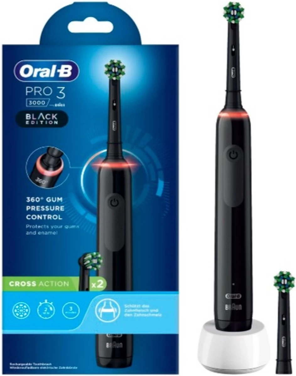 Oral B ORAL-B Pro3 3000 Cross Action - Elektrische Tandenborstel - 2 Opzetborstels 3 Oral B ORAL-B Pro3 3000 Cross Action - Elektrische Tandenborstel - 2 Opzetborstels