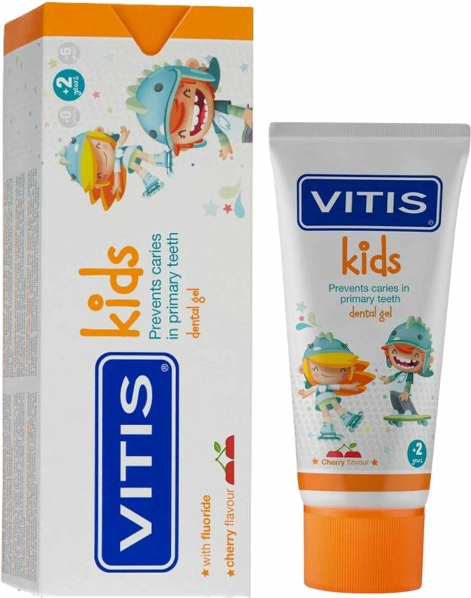 Vitis Kids - Tandpasta & Gel - 2+ Jaar - 50ml - Kersen Smaak 7 Vitis Kids - Tandpasta & Gel - 2+ Jaar - 50ml - Kersen Smaak - Afbeelding 5