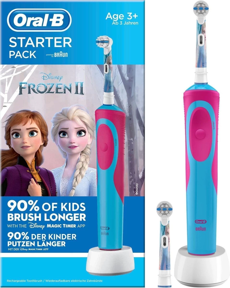 Oral B Oral-B Vitality Frozen - Elektrische Tandenborstel Voor Kinderen - 1 Handvat En 2 Opzetborstels 3 Oral B Oral-B Vitality Frozen - Elektrische Tandenborstel Voor Kinderen - 1 Handvat En 2 Opzetborstels