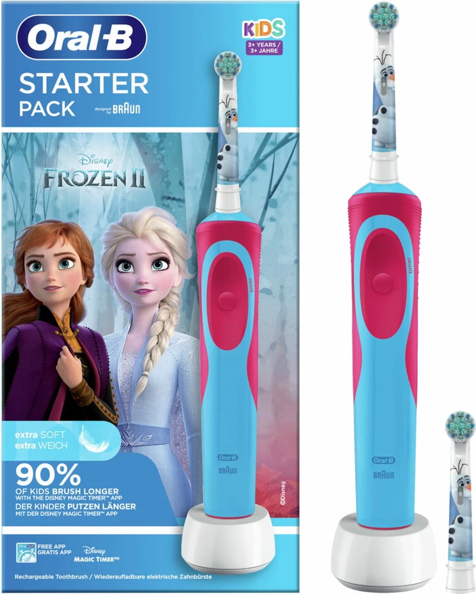 Oral B Oral-B Vitality Frozen - Elektrische Tandenborstel Voor Kinderen - 1 Handvat En 2 Opzetborstels 4 Oral B Oral-B Vitality Frozen - Elektrische Tandenborstel Voor Kinderen - 1 Handvat En 2 Opzetborstels - Afbeelding 2